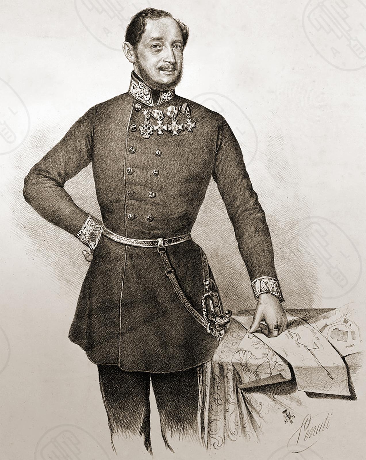 Portrét Aloise Negrelliho z roku 1851 od Penutiho. Archiv NEBE.
